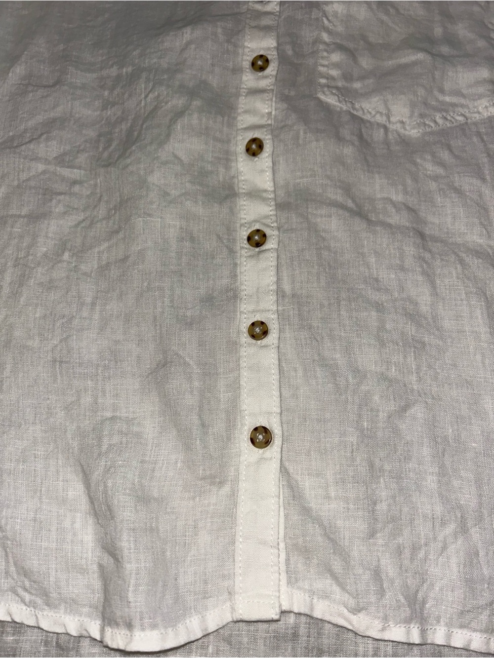 Anthropologie Pilcro Aly 100% Linen Puff-Sleeve Blouse white linen fabric Large - Picture 8 of 11